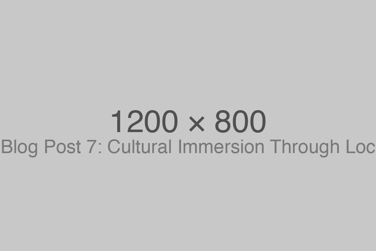Cultural Immersion Through Local Experiences